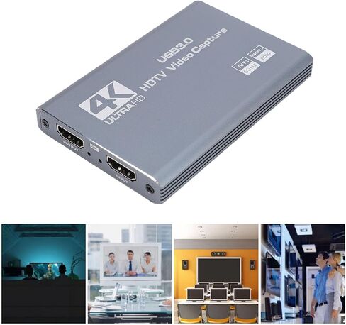 4K HDMI Capture Card USB 3.0, 1080P 60Hz Video Capture Card with 3.5mm Mic Input, Low Latency Recording for Gaming & Streaming in Kuwait