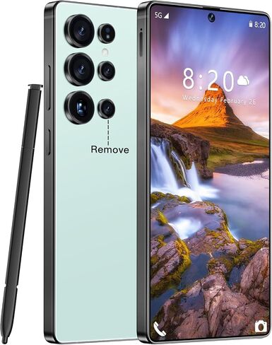 هاتف خلوي Fadnou S25 Ultra غير مقفل، قلم مدمج، بطارية هاتف ذكي 7000 مللي أمبير في الساعة، هواتف غير مقفلة بشاشة HD 6.99 بوصة، 16+512 جيجابايت 5G الهاتف Android 14، معرف الوجه/قفل بصمة الإصبع/نظام تحديد المواقع (أحمر خمري) in Kuwait