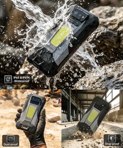 Tank X 5G Rugged Smartphone,Android 15 Mobile Phones with 220 Lumens Projector,32GB RAM+512GB ROM,6.78’’ LCD Screen,17600mAh Battery Cell Phone Unlocked, 1200LM Camping Light/IP68/GPS in Saudi Arabia