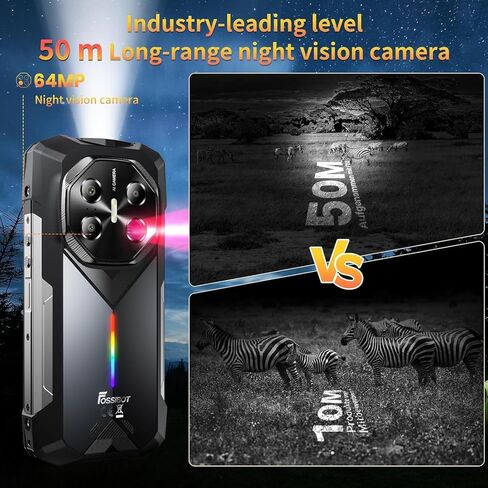 FOSSIBOT 2026 F113 20000mAh/33W 5G Android 15 هاتف متين مفتوح، 36 جيجابايت + 256 جيجابايت / 2 تيرابايت MediaTek Dimensity 7050+ هاتف ألعاب، 6.78 بوصة 4K FHD + 120 هرتز زجاج غوريلا، رؤية ليلية فائقة 50 ميجابكسل in Kuwait
