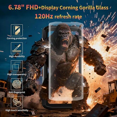 FOSSIBOT 2026 F113 20000mAh/33W 5G Android 15 هاتف متين مفتوح، 36 جيجابايت + 256 جيجابايت / 2 تيرابايت MediaTek Dimensity 7050+ هاتف ألعاب، 6.78 بوصة 4K FHD + 120 هرتز زجاج غوريلا، رؤية ليلية فائقة 50 ميجابكسل in Kuwait