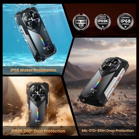 FOSSIBOT 2026 F113 20000mAh/33W 5G Android 15 هاتف متين مفتوح، 36 جيجابايت + 256 جيجابايت / 2 تيرابايت MediaTek Dimensity 7050+ هاتف ألعاب، 6.78 بوصة 4K FHD + 120 هرتز زجاج غوريلا، رؤية ليلية فائقة 50 ميجابكسل in Kuwait