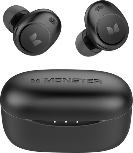 Monster Wireless Earbuds,5.3 in-Ear Headphones Bluetooth Headphones Touch Control with Charging Case, Bluetooth Earbuds,32H Play Black in Saudi Arabia