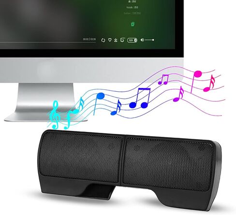 Laptop Soundbar, USB Clip Screen Mini Desktop Portable 2.0 Audio Computer Accessories with Sound Quality, and Clip for Desktop Computers in Saudi Arabia
