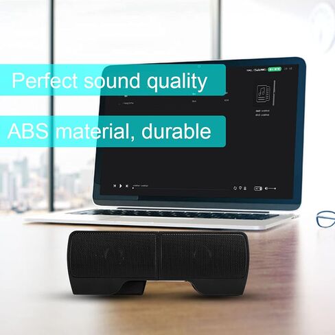 Laptop Soundbar, USB Clip Screen Mini Desktop Portable 2.0 Audio Computer Accessories with Sound Quality, and Clip for Desktop Computers in Saudi Arabia