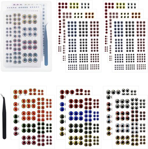 Fish Eyes for Lure Making Supplies: 1530Pcs 3D 4d 5d Fishing Lure Eyes 3mm 4mm 5mm 6mm 8mm 10mm Assortment for Fly Tying Materials in Saudi Arabia