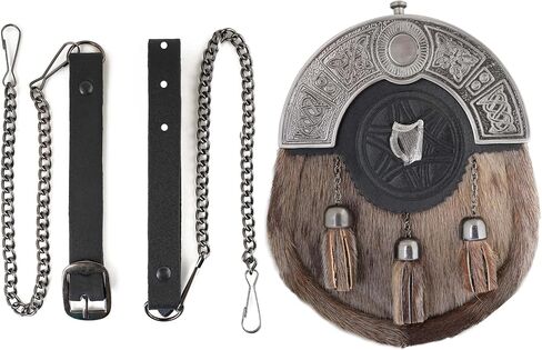 Kilt Sporran Genuine Leather Scottish Traditional Kilts Pouch in Kuwait