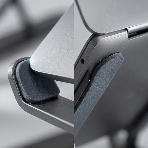 Adjustable Laptop Stand Aluminum Laptop Riser for Desk, Foldable & Portable Computer Stand, All 10-17.3" Laptops - Black in Saudi Arabia