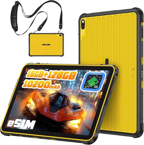 Ulefone Rugking Pad 2 Pro 4G جهاز لوحي متين (eSIM مدمج)، Android 16، 16 جيجابايت + 128 جيجابايت ثماني النواة، شاشة كورنينج 10.1 بوصة، كاميرا خلفية 48 ميجابكسل، 10200 مللي أمبير، شحن قاعدة، IP68/69K، NFC، Widevine L1 (أسود) in Saudi Arabia