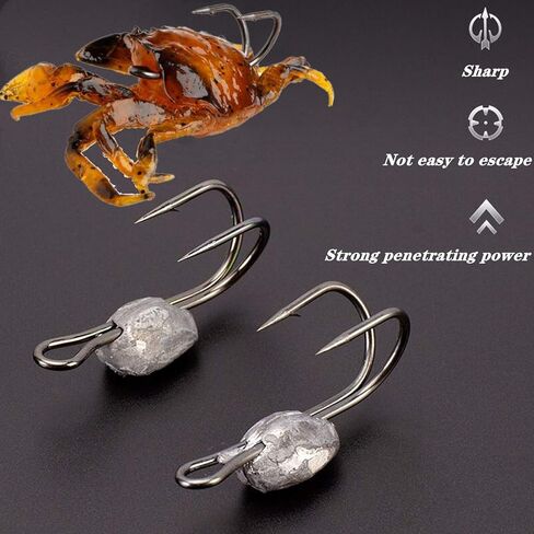 5 Pcs 3 Colors Simulation Fishing Lures Baits, 3D Simulated Crab Soft Bait Kit, Built-in Lead Blocks Sinking Slowly Fishing Bait for Freshwater, Saltwater NEW in Saudi Arabia