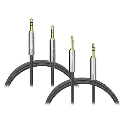 كابل صوت Anker Powerline 3.5 ملم بطول 4 أقدام، سلك Aux ممتاز مع موصلات مطلية بالذهب، كابل ستيريو متين مقاوم للتشابك للسيارة وسماعات الرأس ومكبرات الصوت والصوت المنزلي - عبوتان in Kuwait