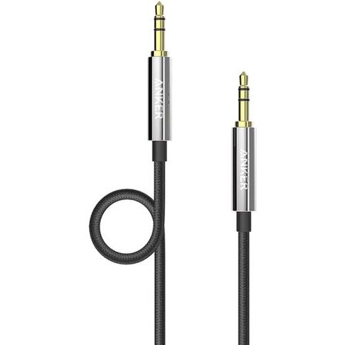 كابل صوت Anker Powerline 3.5 ملم بطول 4 أقدام، سلك Aux ممتاز مع موصلات مطلية بالذهب، كابل ستيريو متين مقاوم للتشابك للسيارة وسماعات الرأس ومكبرات الصوت والصوت المنزلي - عبوتان in Kuwait