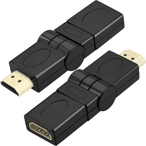 2 حزمة محول HDMI 90 زاوية 4K HDMI 2.0 ذكر إلى أنثى محول، موصل محول الزاوية اليمنى يدعم دوران قابل للتعديل 360 درجة، لأجهزة PS5، Xbox، الكمبيوتر الشخصي، الشاشة، التلفزيون، جهاز العرض in Saudi Arabia