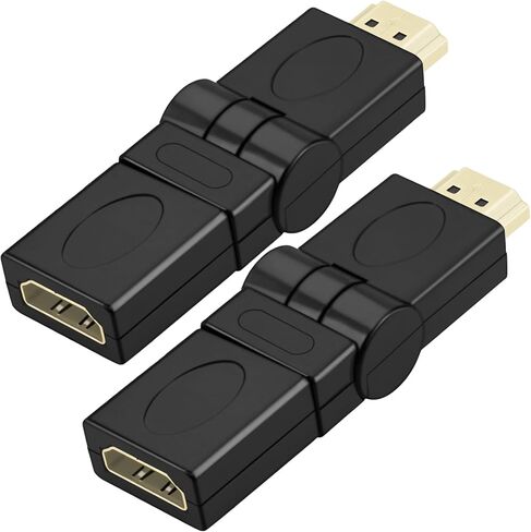 2 حزمة محول HDMI 90 زاوية 4K HDMI 2.0 ذكر إلى أنثى محول، موصل محول الزاوية اليمنى يدعم دوران قابل للتعديل 360 درجة، لأجهزة PS5، Xbox، الكمبيوتر الشخصي، الشاشة، التلفزيون، جهاز العرض in Saudi Arabia