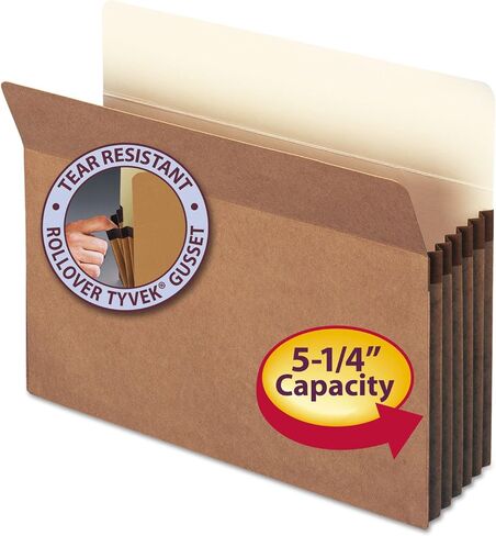 SMEAD® Redrope File Pockets ، حجم الحروف ، 5 1/4 "التوسع ، 30 ٪ معاد تدويرها ، Redrope ، مربع 50 in Kuwait