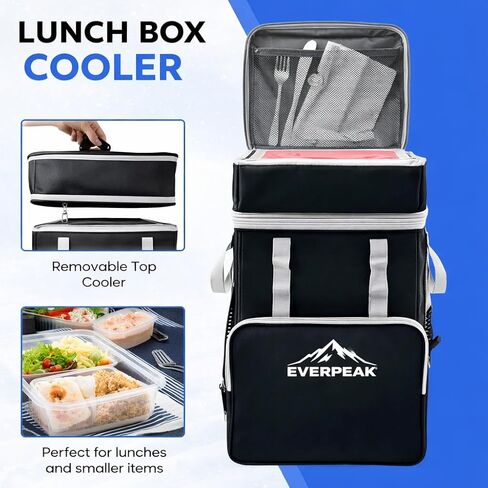 72-Can Large Collapsible Soft Cooler with Wheels, Insulated Leakproof Cooler Bag with Handle, Removable Lunch Box Top, All-Terrain Wheels, Portable Cooler for Beach, Camping, Picnic, Travel in Saudi Arabia