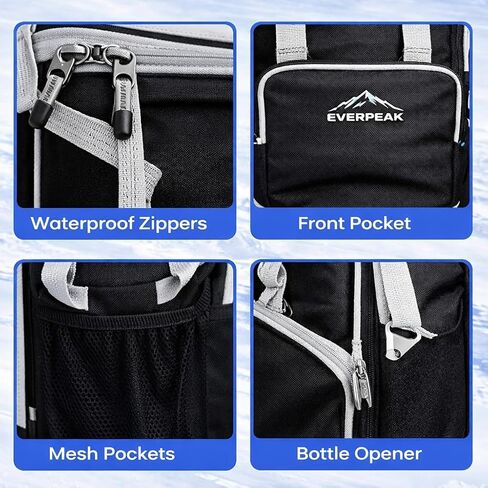 72-Can Large Collapsible Soft Cooler with Wheels, Insulated Leakproof Cooler Bag with Handle, Removable Lunch Box Top, All-Terrain Wheels, Portable Cooler for Beach, Camping, Picnic, Travel in Saudi Arabia