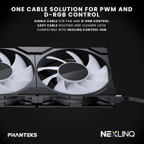 Phanteks M25-120 Gen2، مروحة تبريد ARGB عالية الأداء 120 مم، إطار مروحة موحد بسلسلة Daisy، محور مرآة لا نهاية له، اتصال كابل واحد، أسود in Saudi Arabia