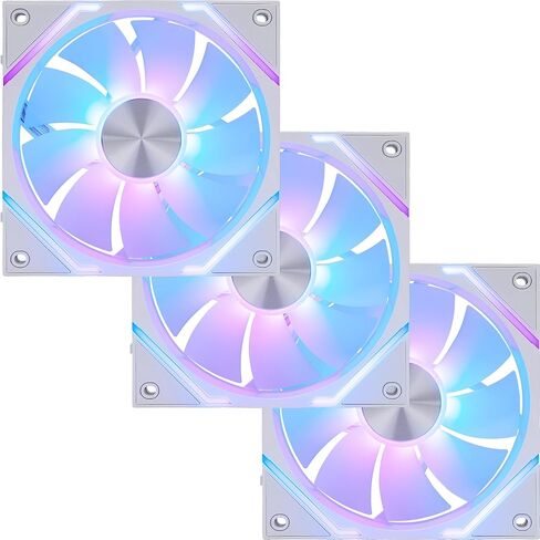 MSI MPG EZ120R ARGB WHITE-3W Fan - 120mm ARGB Fan, Patented Magnetic Connector Block, Daisy-Chain Connection, Fluid Dynamic Bearing + Extra nut Fixing, Fan hub, Reverse Fan Blade, 3 Packs in Saudi Arabia