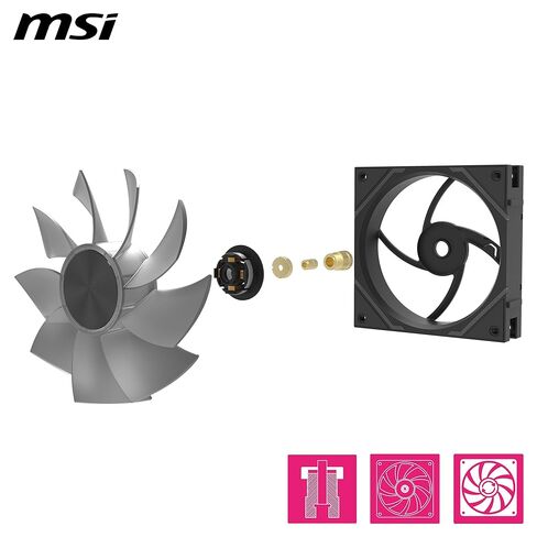 MSI MPG EZ120R ARGB WHITE-3W Fan - 120mm ARGB Fan, Patented Magnetic Connector Block, Daisy-Chain Connection, Fluid Dynamic Bearing + Extra nut Fixing, Fan hub, Reverse Fan Blade, 3 Packs in Saudi Arabia