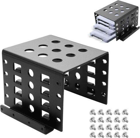 YAODHAOD 2.5 HDD Mounting Rack, Aluminum Hard Drive Storage Bracket, Mount 4 x 2.5 Inch SSD/HDD into 3.5 Inch Drive Bay ,State Drive Hard Disk Cage for PC, Server, NAS Cooling - 1PCS in Saudi Arabia