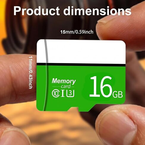 16GB MicroSD Card with Adapter, A1, C10, U1, 150MB/s Read for Smartphone, Tablet, Gaming, Full HD Video, Green in Saudi Arabia