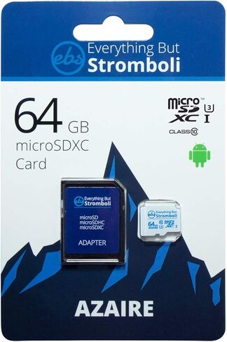 كل شيء ولكن سترومبولي بطاقة ذاكرة Azaire MicroSD سعة 64 جيجابايت لهاتف Motorola تعمل مع Moto G8، Moto G8 Play، Moto G8 Plus، One Hyper، One Action Cell Phone Speed ​​Class 10 U3 UHS-1 Micro SDXC in Saudi Arabia