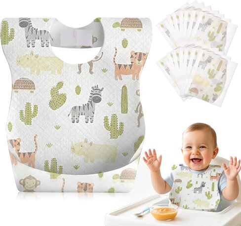 Lictin Baby Bibs for Girls Waterproof - 3 Pack Mess Proof Bib, Oil-proof Toddler Feeding Bib with Adjustable Closure, Baby Bibs for Eating 6-36 Months, Baby Food Bib Machine Washable in Saudi Arabia