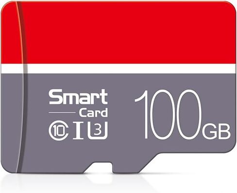 100GB MicroSD Card with Adapter, A1, C10, U1, 150MB/s Read for Smartphone, Tablet, Gaming, Full HD Video, Gray in Saudi Arabia