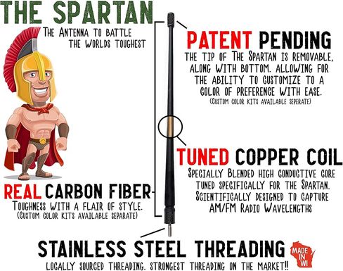 Antenna fits Toyota Tundra (2000-2020) 13 3/4 Inch Short Rubber Antenna - USA Stainless Steel Threading - Car Wash Proof - Internal Copper Coil in Saudi Arabia