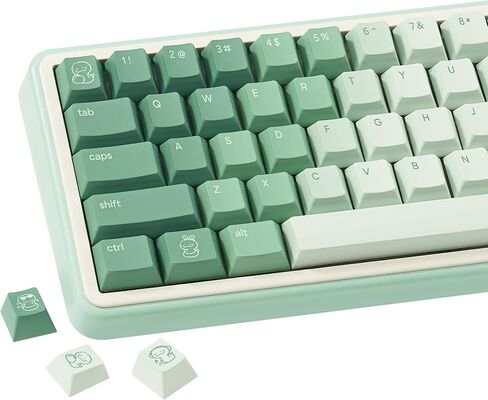 Milk Strawberry Cute Pink Keycaps - 134 Keys PBT Dye-Sublimation Keycaps, Cherry Profile - Kawaii Cow & Milk Cartoon Illustrations, Compatible with 60% 65% 75% 80% 100% Mechanical Keyboards in Saudi Arabia