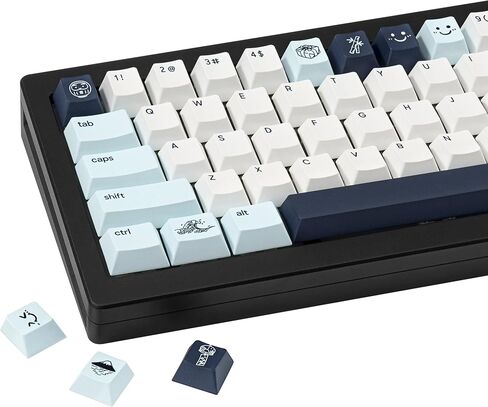Milk Strawberry Cute Pink Keycaps - 134 Keys PBT Dye-Sublimation Keycaps, Cherry Profile - Kawaii Cow & Milk Cartoon Illustrations, Compatible with 60% 65% 75% 80% 100% Mechanical Keyboards in Saudi Arabia