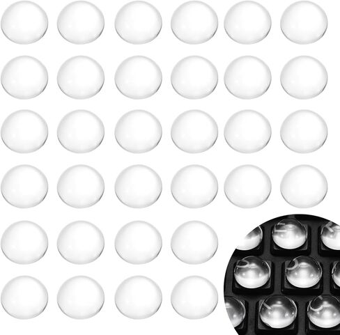 32Pcs Glass Nail Art Typing Sticker - Protective Adhesive Clear Glass Long Nail Keyboard Cover 3D Raised Keyboard Cover Skin, Clear in Saudi Arabia