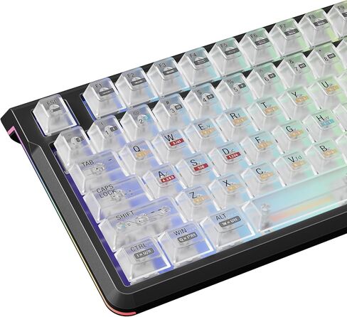 118 أغطية مفاتيح سوداء شفافة للوحة المفاتيح الميكانيكية RGB، مجموعة أغطية مفاتيح ذات شكل الكرز الشفاف المتجمد بالكامل من 5 جوانب (بدون انزلاق وبدون بصمة)، إضاءة خلفية لامعة من خلال أغطية المفاتيح - جميع التخطيطات 60 65 75 100 بالمائة in Saudi Arabia