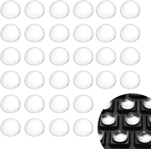 64Pcs Glass Nail Art Typing Stickers - Protective Adhesive Clear Glass Long Nail Keyboard Covers 3D Raised Keyboard Cover Skin, Clear in Saudi Arabia