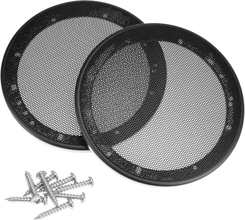 QWORK 6.5" Speaker Grill Covers, 2 Pack Car Speaker Subwoofer Guard Protector with Screw, Black in Saudi Arabia
