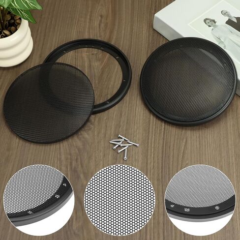 QWORK 6.5" Speaker Grill Covers, 2 Pack Car Speaker Subwoofer Guard Protector with Screw, Black in Saudi Arabia