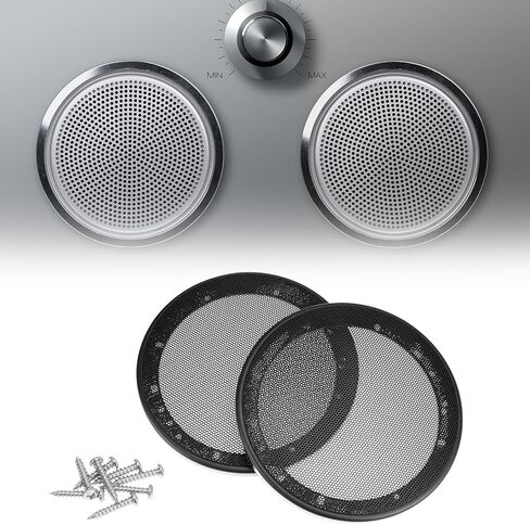 QWORK 6.5" Speaker Grill Covers, 2 Pack Car Speaker Subwoofer Guard Protector with Screw, Black in Saudi Arabia