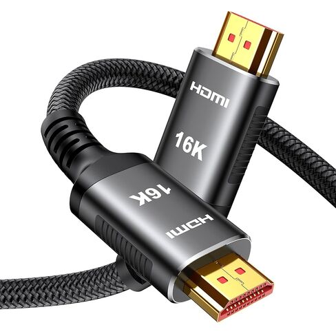 كابل HDMI Snowkids 16K 10K 8K 96 جيجابت في الثانية 10FT، سلك كابلات HDMI فائق السرعة 48 جيجابت في الثانية، 8K@120 هرتز، 4K@240 هرتز HDCP 2.3 وHDR ديناميكي متوافق مع التلفزيون/الشاشة/جهاز العرض/الترفيه والمزيد in Kuwait