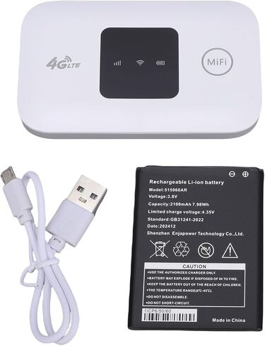نقطة اتصال محمولة 4G LTE، راوتر واي فاي محمول، مودم 4G LTE مع تشفير WPA2، لا حاجة إلى بطاقة SIM ووصول سريع إلى الإنترنت يصل إلى 150 ميجابت في الثانية، مثالي للسفر والاستخدام المنزلي in Kuwait