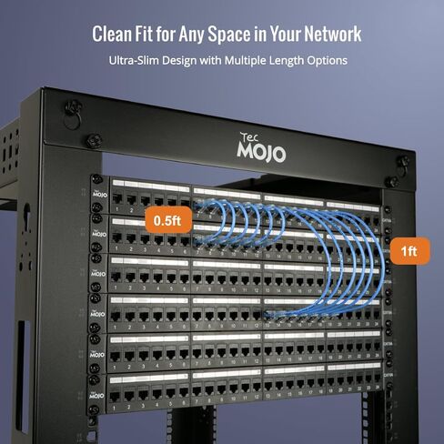 كابل إيثرنت Cat6a 0.5 قدم فائق النحافة مدرج من Tecmojo، 30AWG 100% من النحاس النقي، كابل شبكة 10 جيجابت في الثانية 550 ميجاهرتز لجهاز التوجيه والمودم وXbox والكمبيوتر المحمول والخوادم، 12 حزمة، أزرق in Kuwait