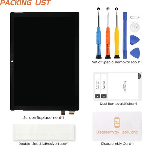 LCD for Microsoft Surface Pro 7 2019 Screen Replacement for Surface Pro 7 C02XR7Y9JG5H LCD Screen 1866,LP123WQ1,LP123WQ2 Touch Display Digitizer Assembly Repair Parts(Black No LCD Flex Conversion) in Saudi Arabia