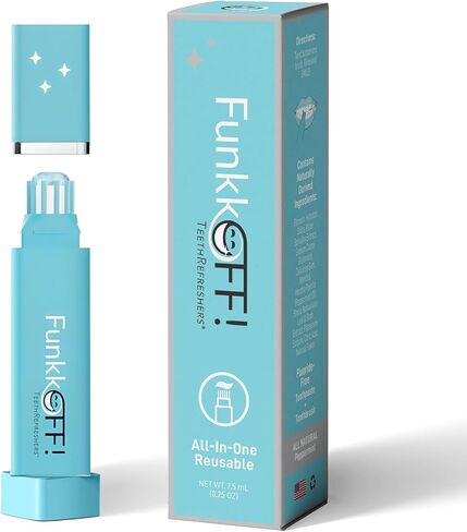 TeethRefreshers Reusable Travel Toothbrush + Toothpaste - Peppermint I Natural - All-in-One I Maintains Teeth Whitening I Removes Wine Stains I As Seen on Shark Tank! in Saudi Arabia