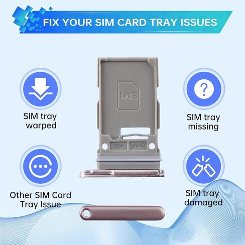 لاستبدال صينية بطاقة Sim لهاتف Samsung Galaxy S23 Plus (إصدار SIM واحد) محول حامل فتحة صينية بطاقة اللافندر مع قاذف إبرة لـ S23+ Plus SM-S916U SM-S916U1 in Saudi Arabia