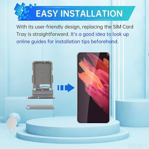 for Samsung Galaxy S21 Plus 5G Sim Card Tray Replacement (Single SIM Version) Phantom Silver Card Tray Slot Holder Bracket Adapter with Needle Ejector for S21+ Plus 5G SM-G996U SM-G996U1 in Saudi Arabia