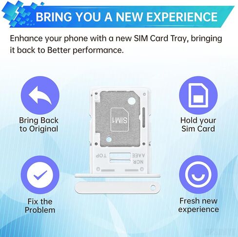 Sim Card Tray Replacement for Samsung Galaxy A15 (Single SIM Version) Magical Blue Card Tray Slot Holder Bracket Adapter with Needle Ejector for A15 SM-A155F in Saudi Arabia