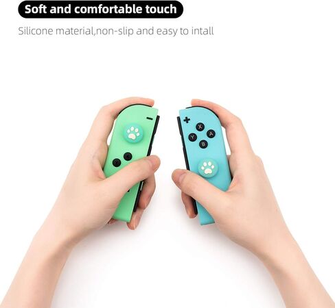GeekShare 4 قطع من أغطية عصا التحكم المصنوعة من السيليكون على شكل مخلب القط JoyCon الإبهام المتوافقة مع Switch / OLED / Switch Lite (أخضر أزرق) in Kuwait