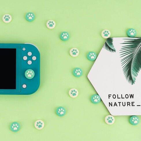 GeekShare 4 قطع من أغطية عصا التحكم المصنوعة من السيليكون على شكل مخلب القط JoyCon الإبهام المتوافقة مع Switch / OLED / Switch Lite (أخضر أزرق) in Kuwait