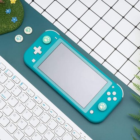 GeekShare 4 قطع من أغطية عصا التحكم المصنوعة من السيليكون على شكل مخلب القط JoyCon الإبهام المتوافقة مع Switch / OLED / Switch Lite (أخضر أزرق) in Kuwait