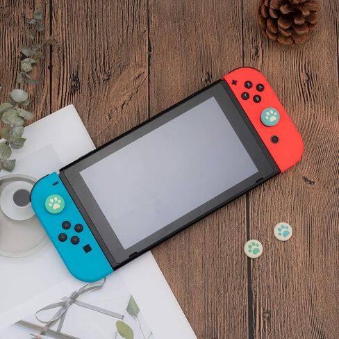 GeekShare 4 قطع من أغطية عصا التحكم المصنوعة من السيليكون على شكل مخلب القط JoyCon الإبهام المتوافقة مع Switch / OLED / Switch Lite (أخضر أزرق) in Kuwait